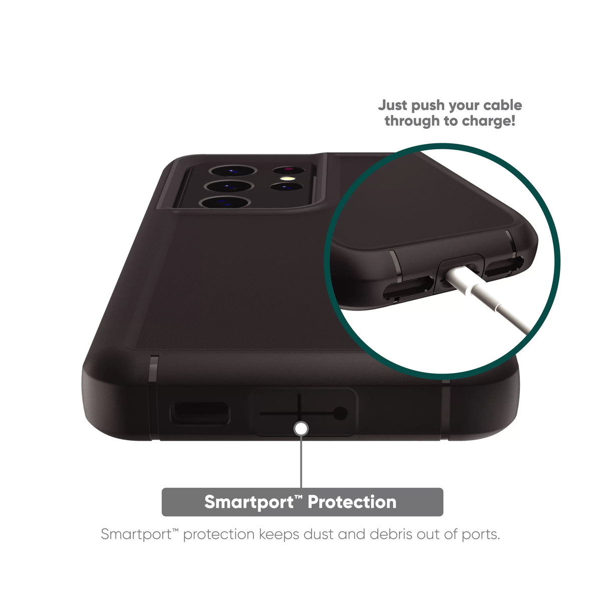 Rugged Phone Case with Holster for Samsung Galaxy S21 Ultra 5G - Black Y74689