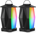 Outdoor Bluetooth Lantern Speakers 2 Pack, 25W Waterproof Wireless with LED Mood Lights, 20H Playtime E1088