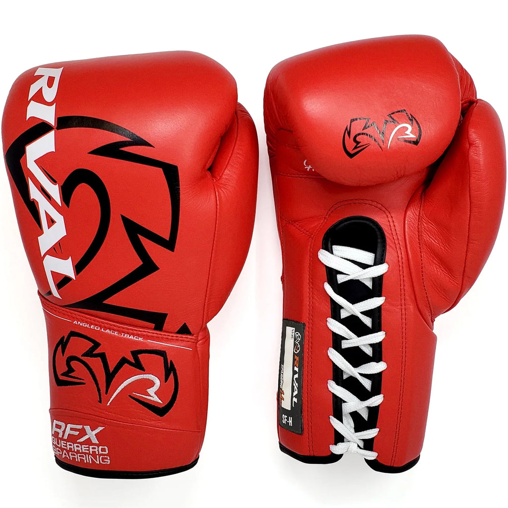 Red 12 oz Lace-Up Sparring Gloves Q4738