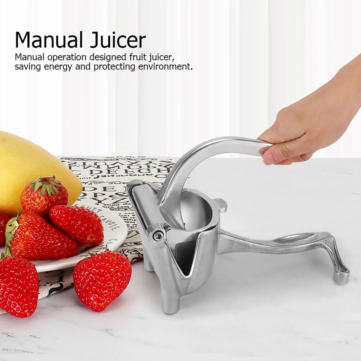 Manual Juicer Lemon Orange Squeezer Aluminum Portable O7826
