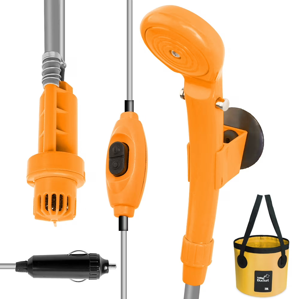 Folding Bucket Electric Camping Shower Kit Z812