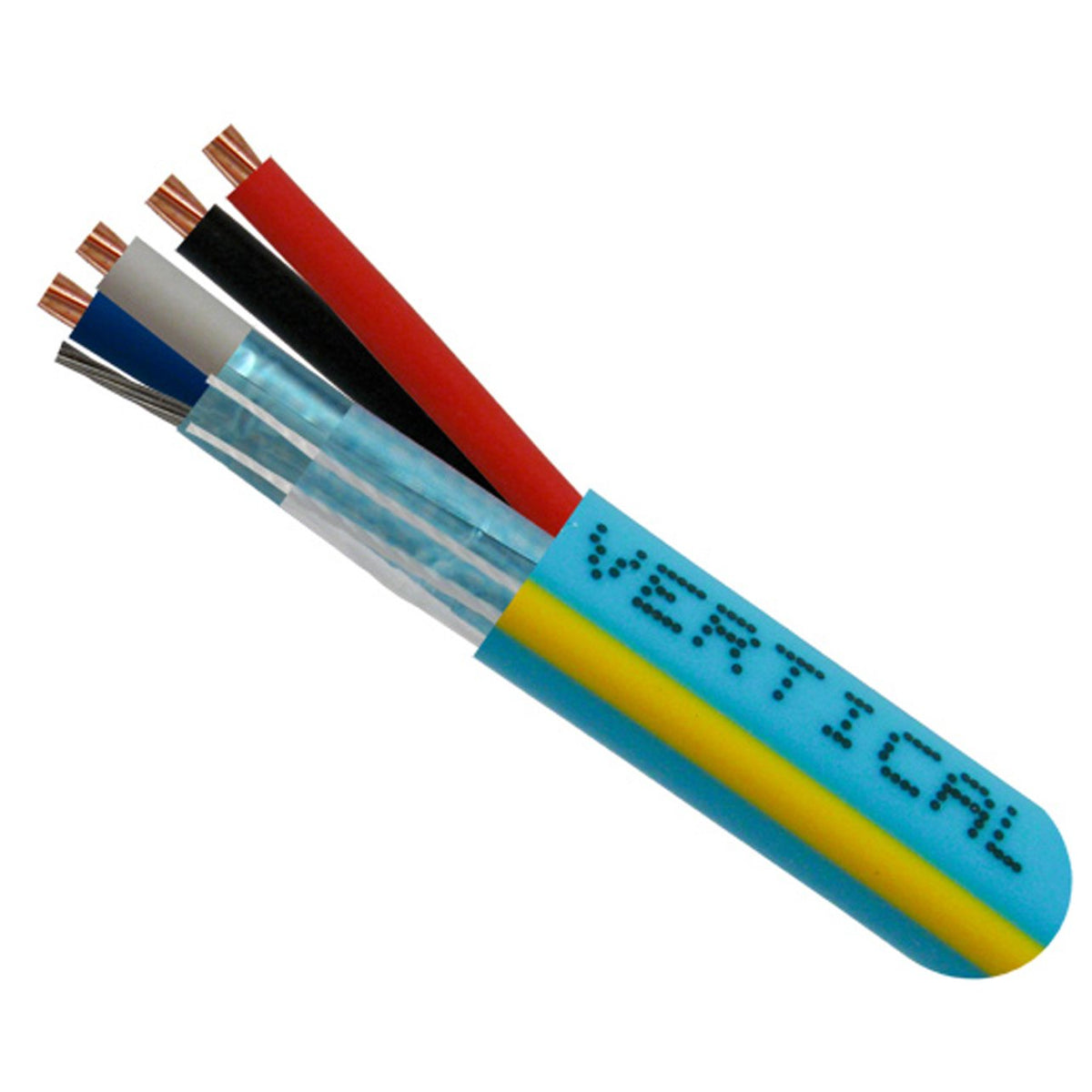Teal with Yellow Stripe Shielded Data and Power Cable, 1000ft Spool D7579