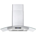 380 CFM Convertible Wall Mount Range Hood with Glass Canopy N80979
