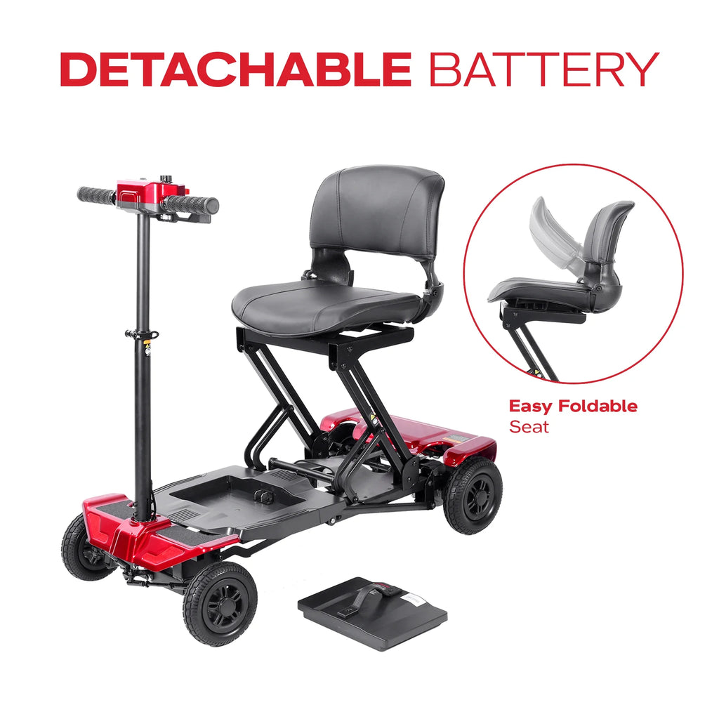 Auto Foldable Powered Mobility Scooter with Removable Lithium ion Battery G957
