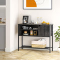 Black Kitchen Sideboard with Storage Buffet Cabinet Coffee Bar Console Table E4219
