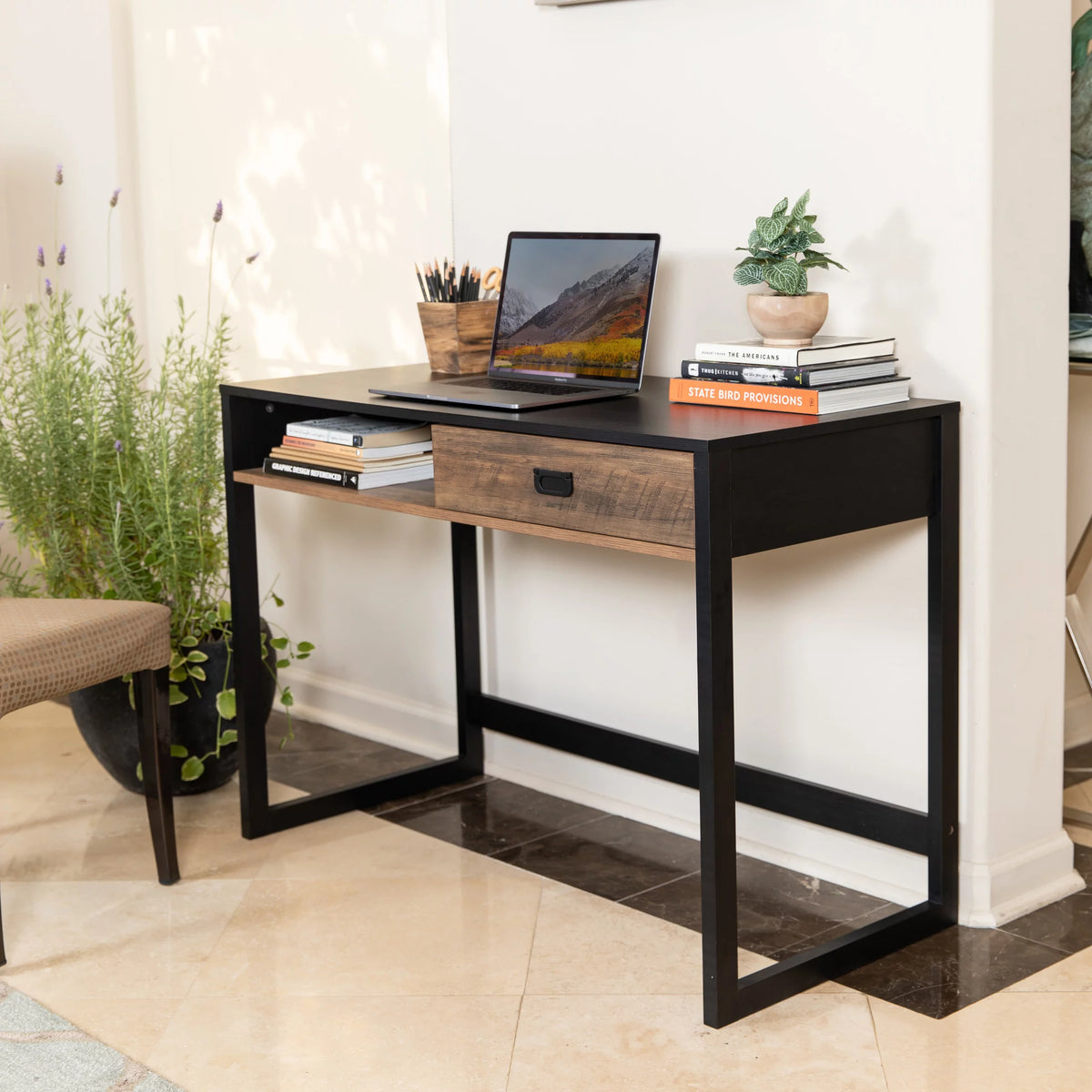 Contemporary Studio Workstation Desk with Drawer G998