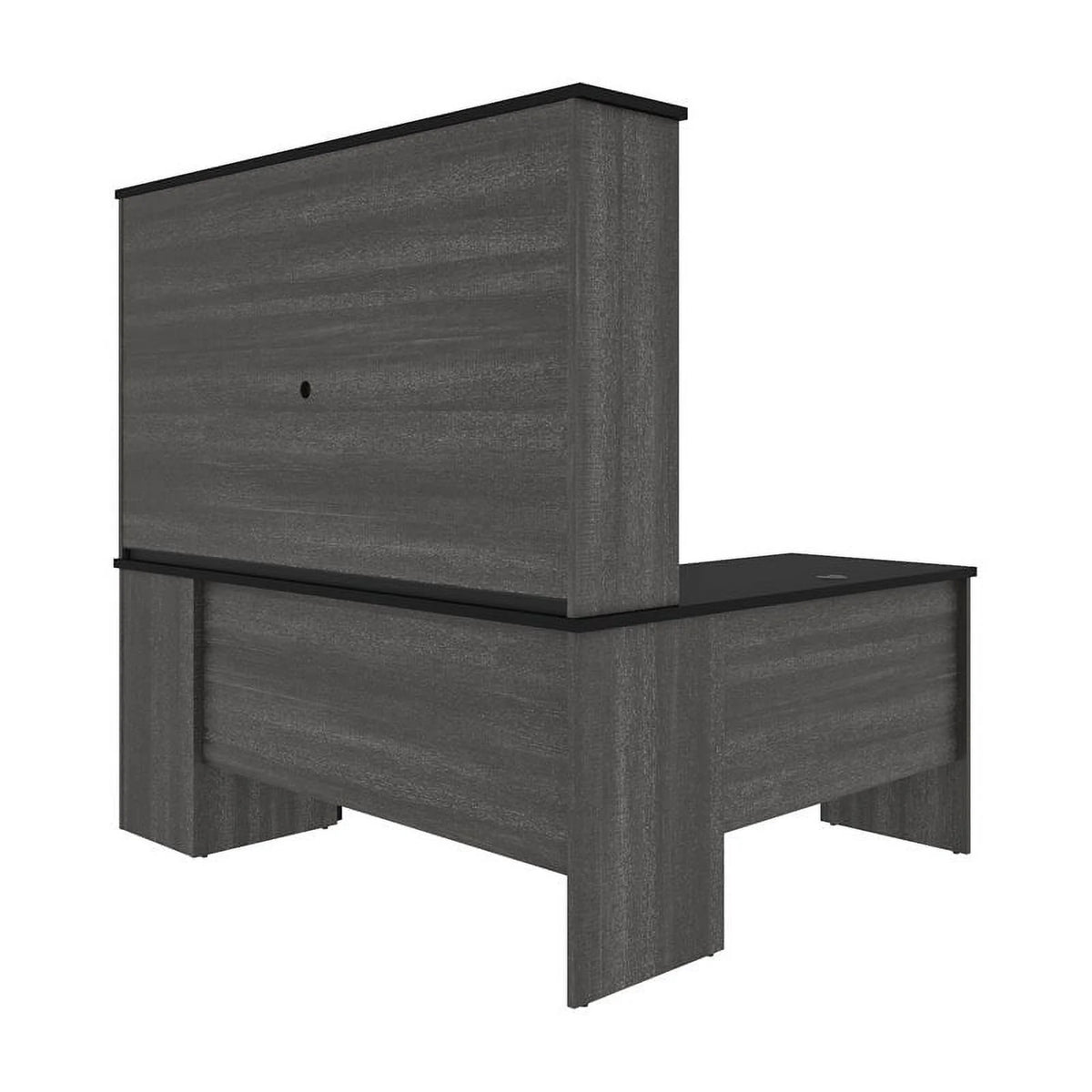 71W L-Shaped Desk with Hutch V605