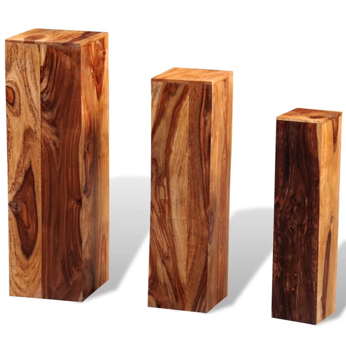 3 Piece Solid Sheesham Wood Stands E526
