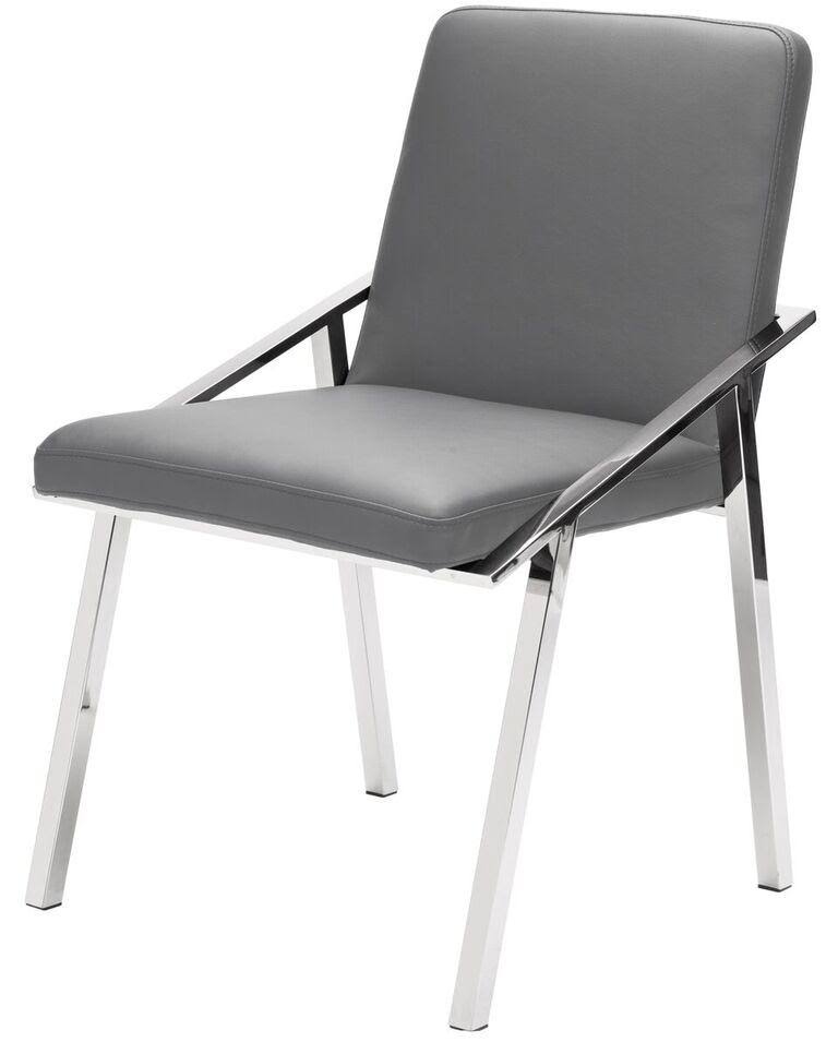 White/Polished Stainless Dining Chair A356