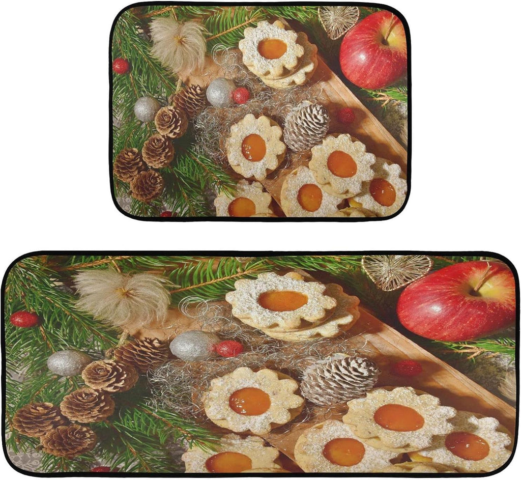 Gingersnap Kitchen Mats Set of 2 Non Slip Anti Fatigue Floor Runner Rug E440