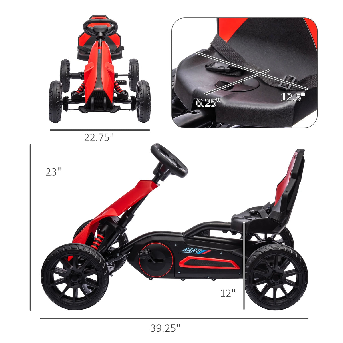 Kids Pedal Go Kart with Adjustable Seat R53109