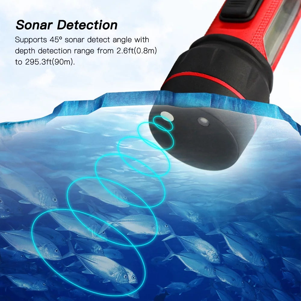 Arealer Sonar Ice Fishing Fishfinder with LED Underwater Light Wireless Handheld Fishfinder with 0.8-90m Detection Depth J880985