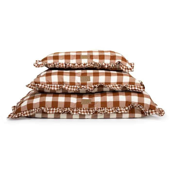 Brown Gingham Print Envelope Dog Bed D25777