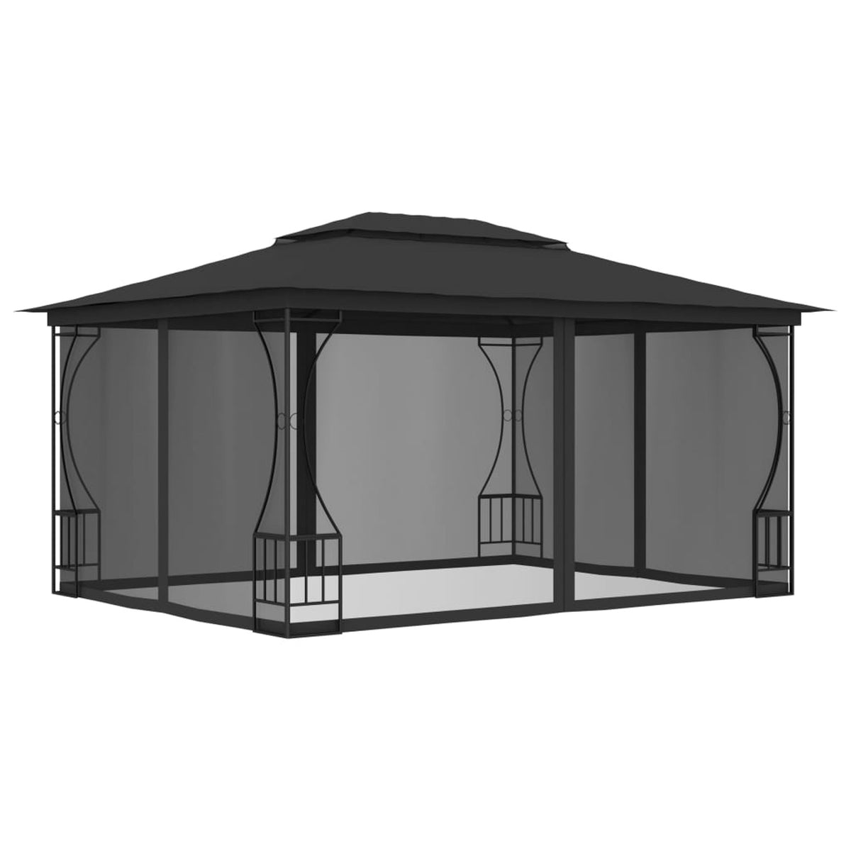 9.8'x13.1'x8.7' Anthracite Gazebo with Nets X753