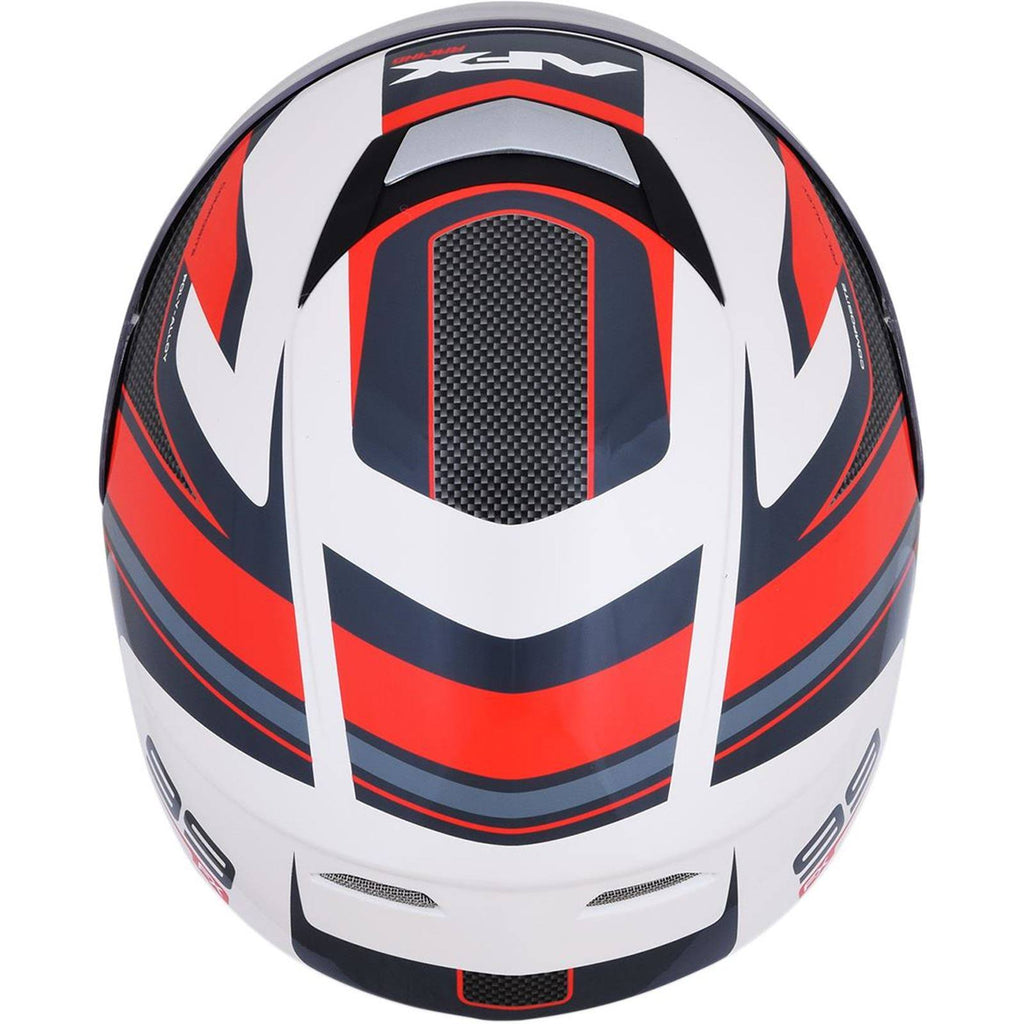Pearl White/Red Recurve Helmet F366