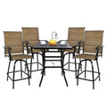 5-Piece Outdoor Textile Bar Set with Swivel Bar Stools X86107