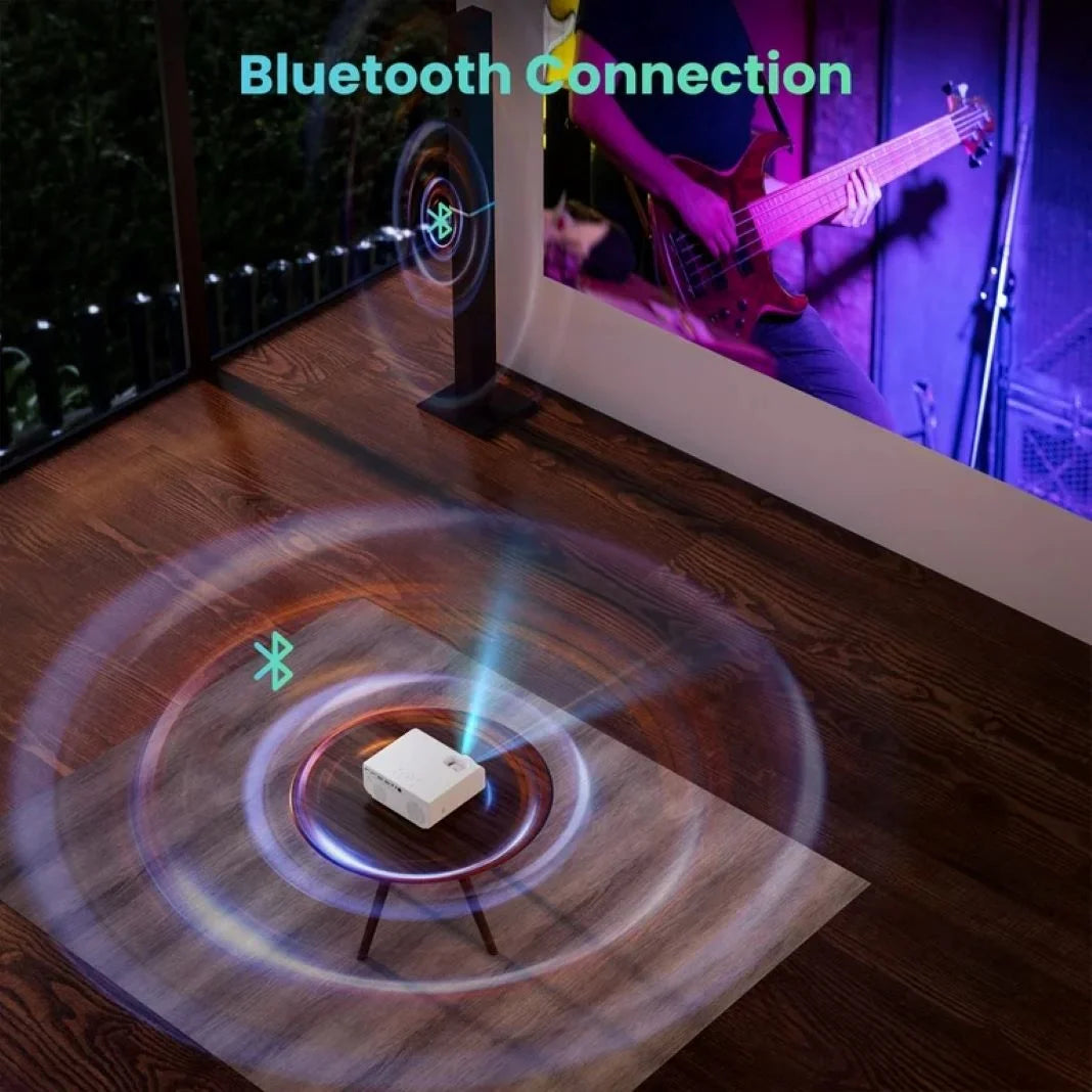 5G WiFi Bluetooth 1080P Projector with 100 Projector Screen O205059
