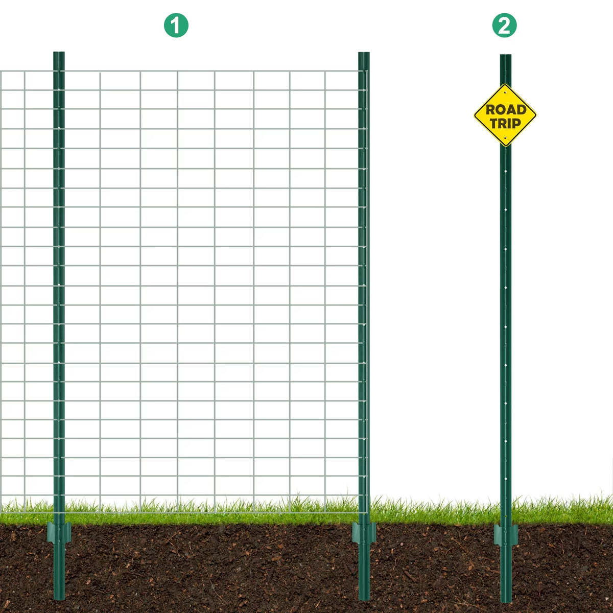 7 Feet Metal Fence Post Pack of 10 B140465