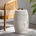 White 12 Lace Cut Iron Side Table I400
