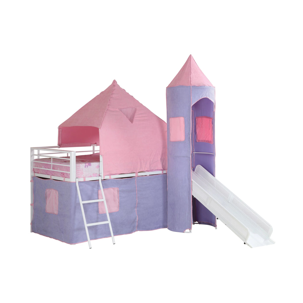 Pink and Purple Twin Tent Loft Bed Z52217