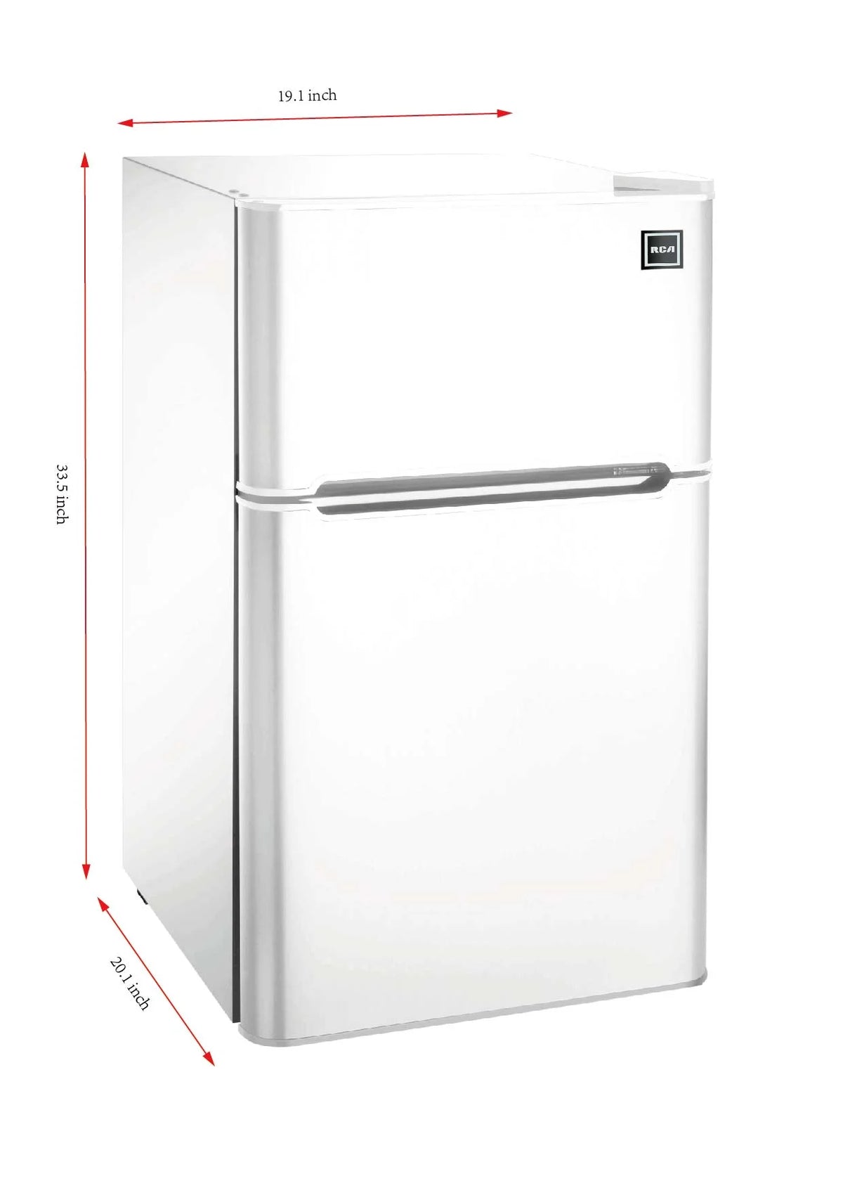 3.2 Cu Ft Two Door Mini Fridge with Freezer, White T996