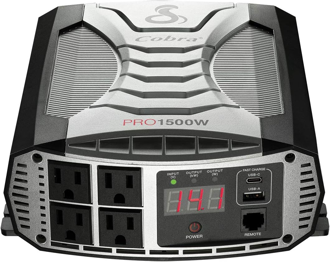 500W Portable Car Power Inverter with 2 AC Outlets and USB Ports H8936