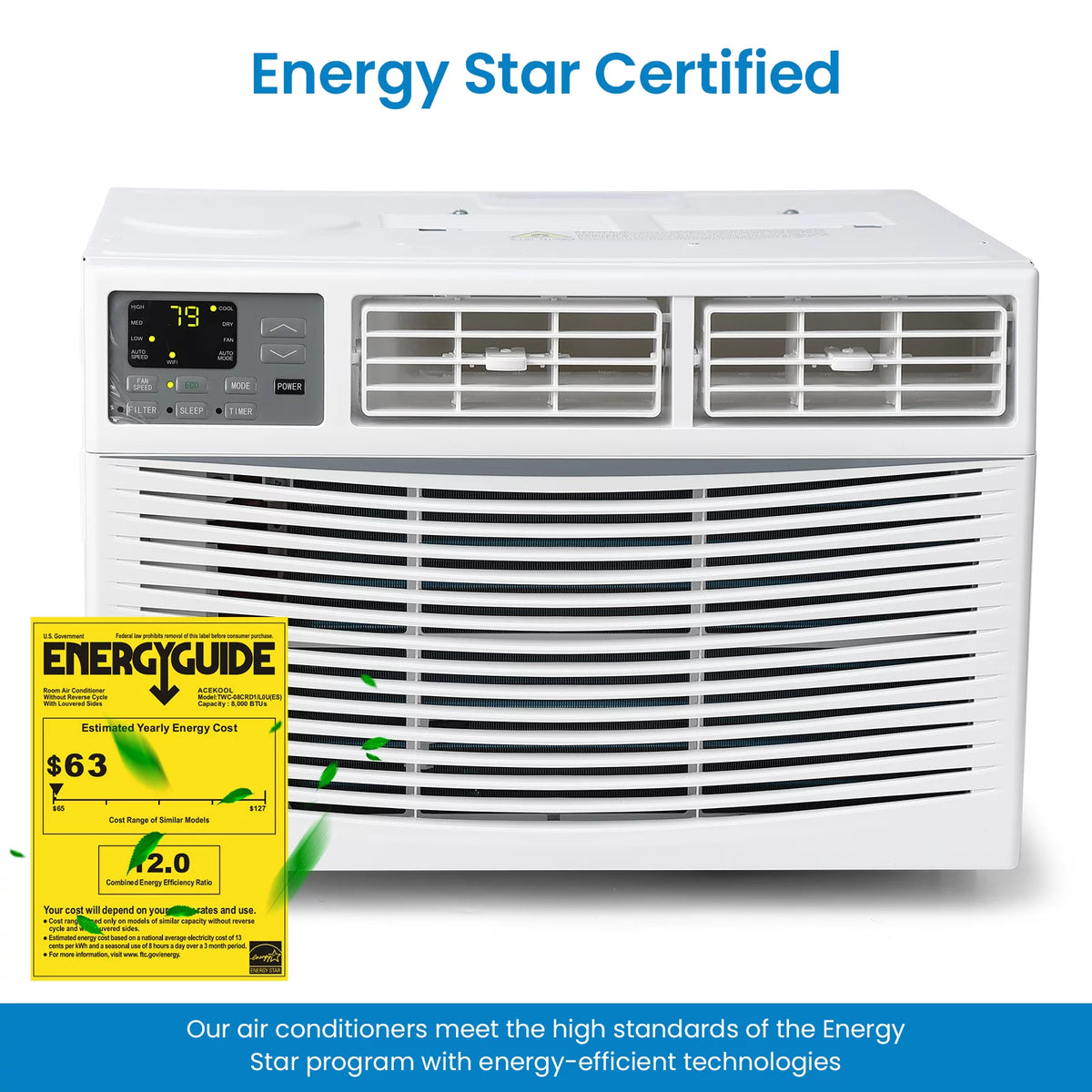 8000 BTU Smart Window Air Conditioner Y8827