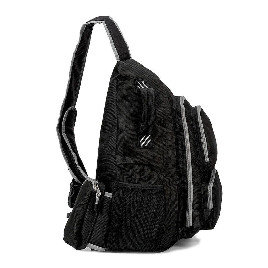 Black Polyester Sling Backpack W424