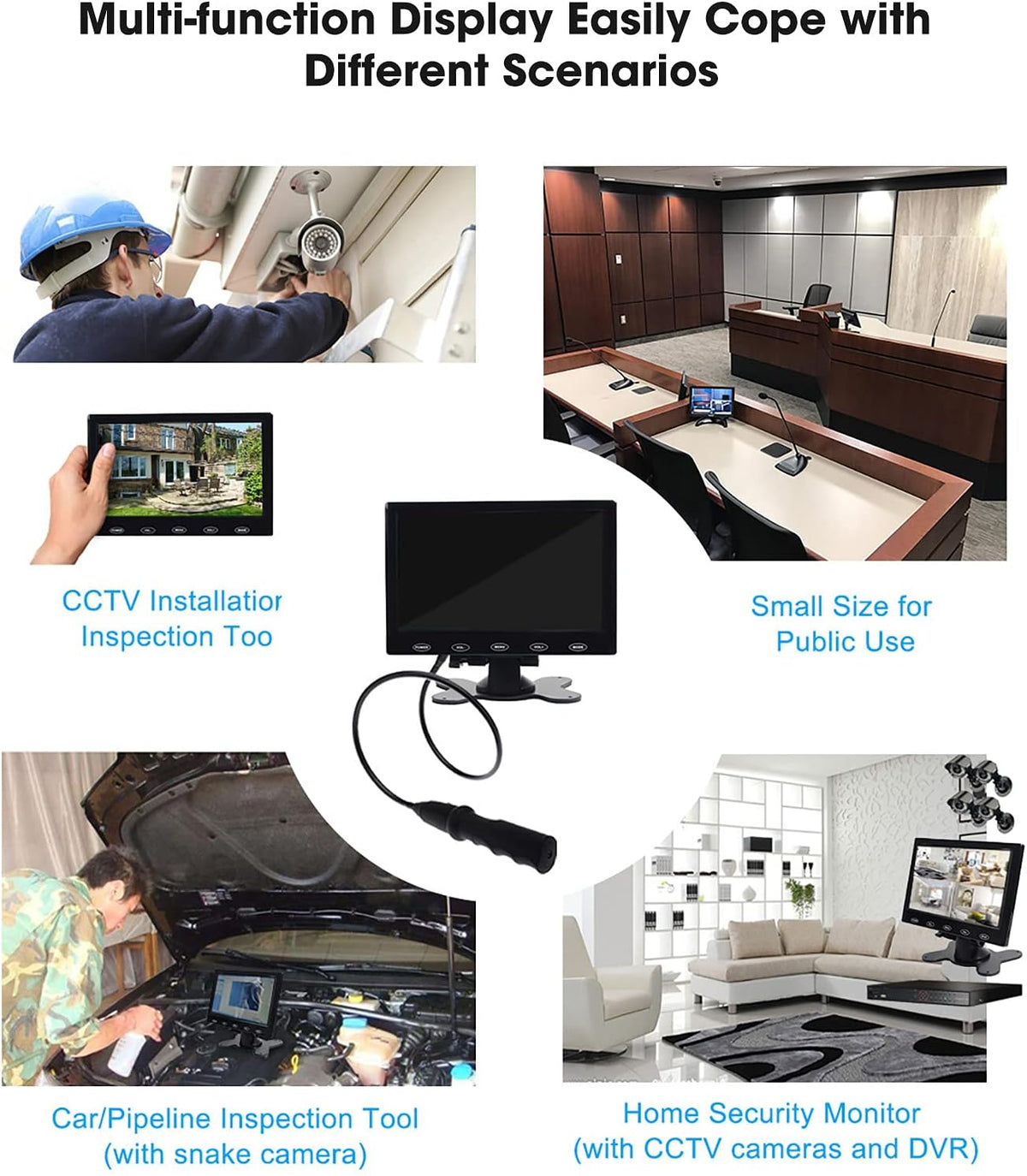 10.1 Inch Security CCTV Monitor with Remote Control Pack of 2 R8058
