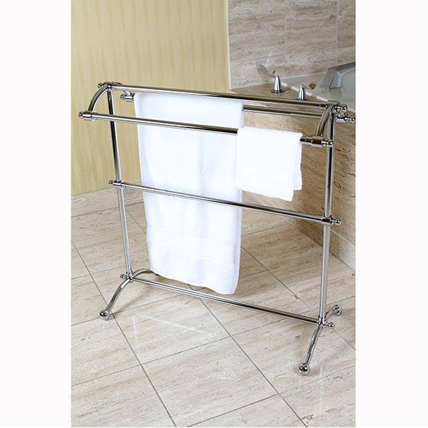 Satin Nickel Pedestal Towel Rack N2296