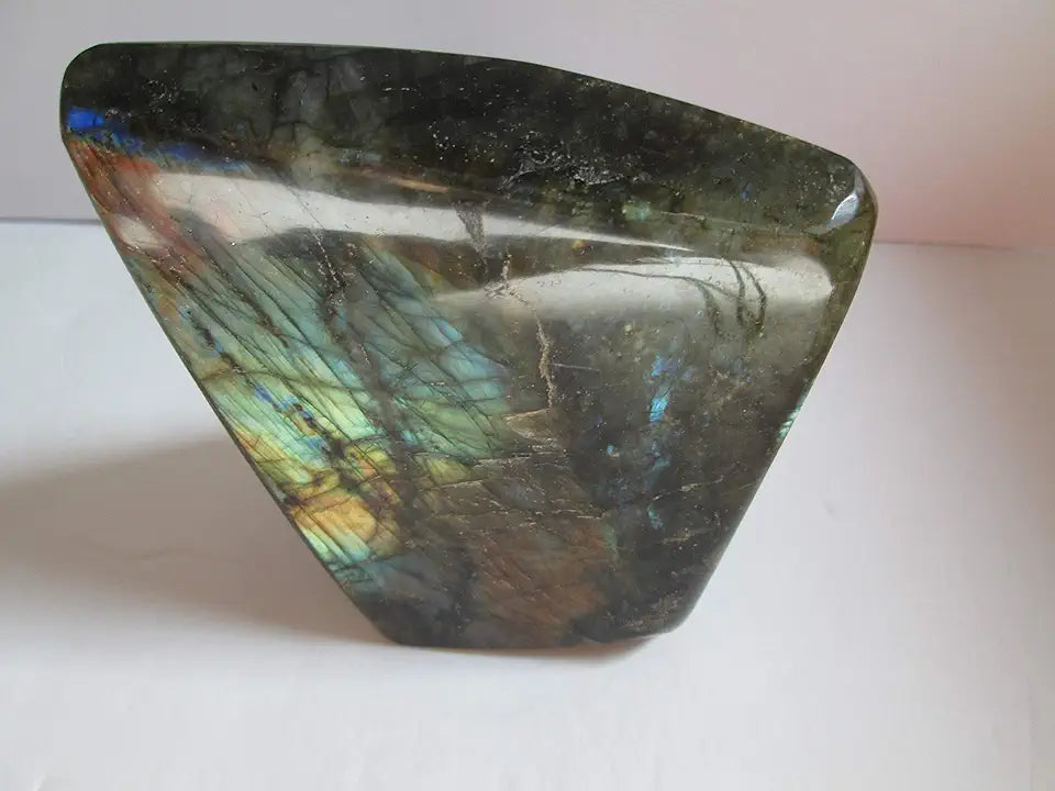 Labradorite Crystal Quartz Gemstone Specimen 5" H A9442