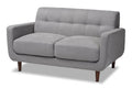 Light Grey Fabric Upholstered Loveseat M26911