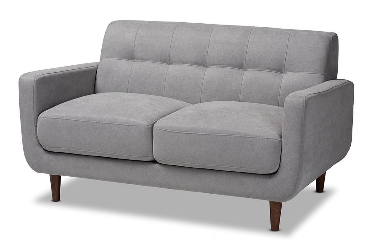 Light Grey Fabric Upholstered Loveseat M26911
