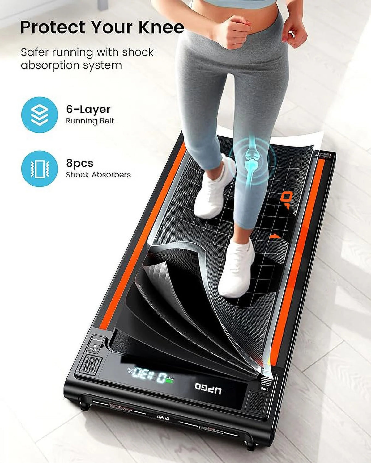 2.5HP Walking Pad Treadmill with Remote Control H6304