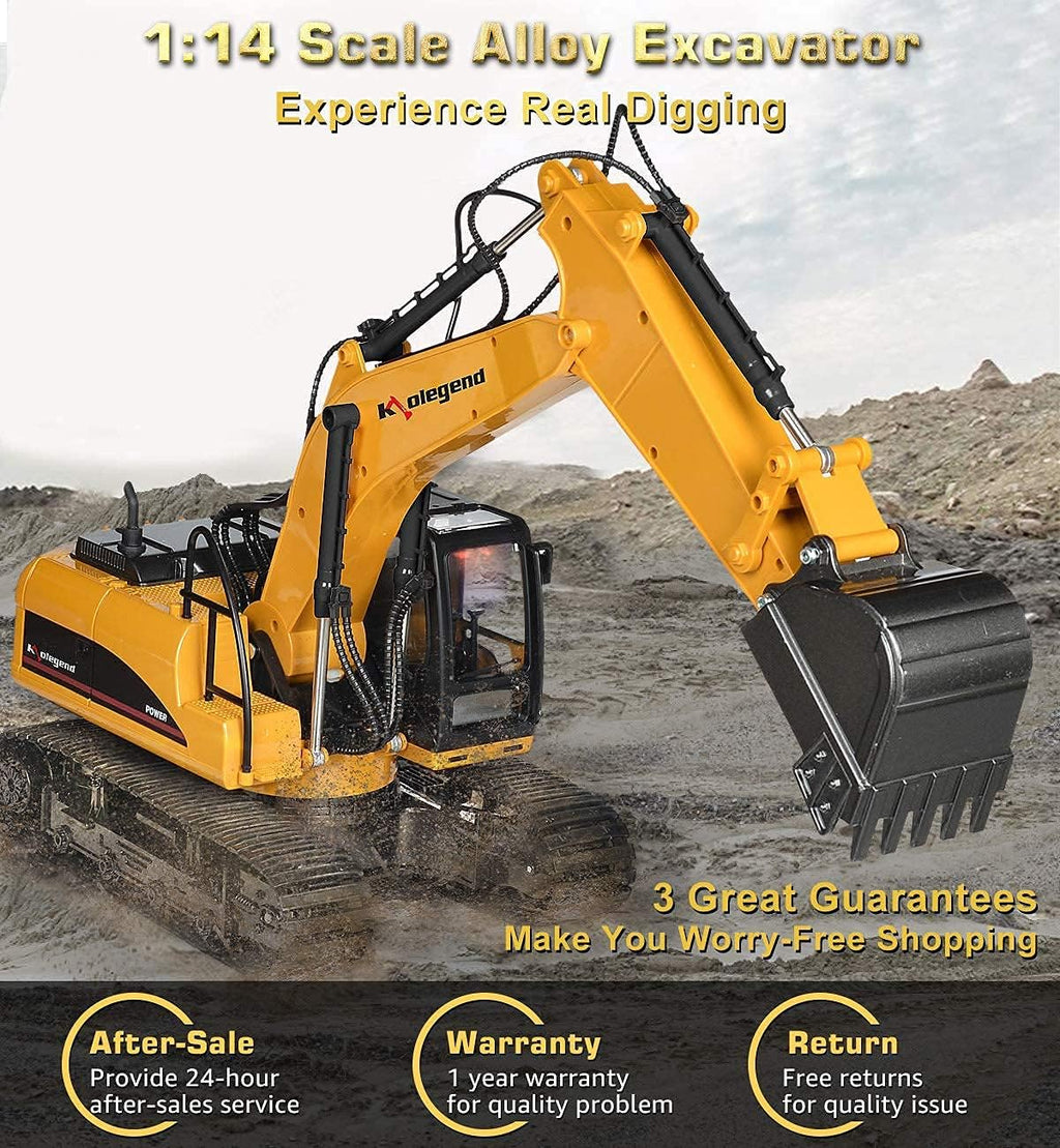 3 in 1 Remote Control Excavator with Metal Shovel, 15 Channel Construction Tractor R93693