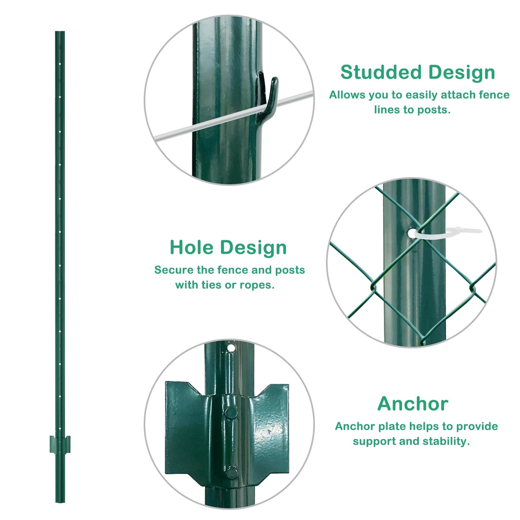 7 Feet Metal Fence Post Pack of 10 B140465