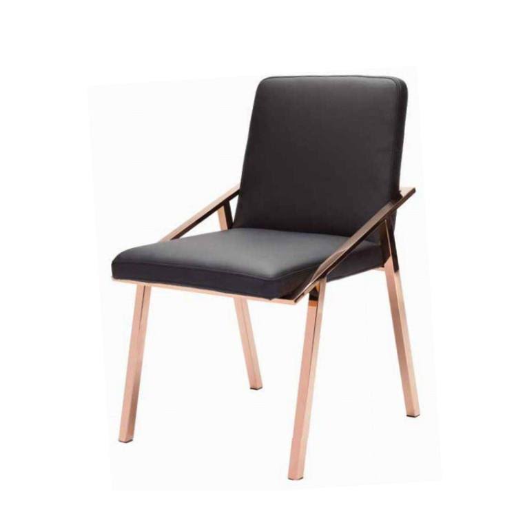 White/Polished Stainless Dining Chair A356