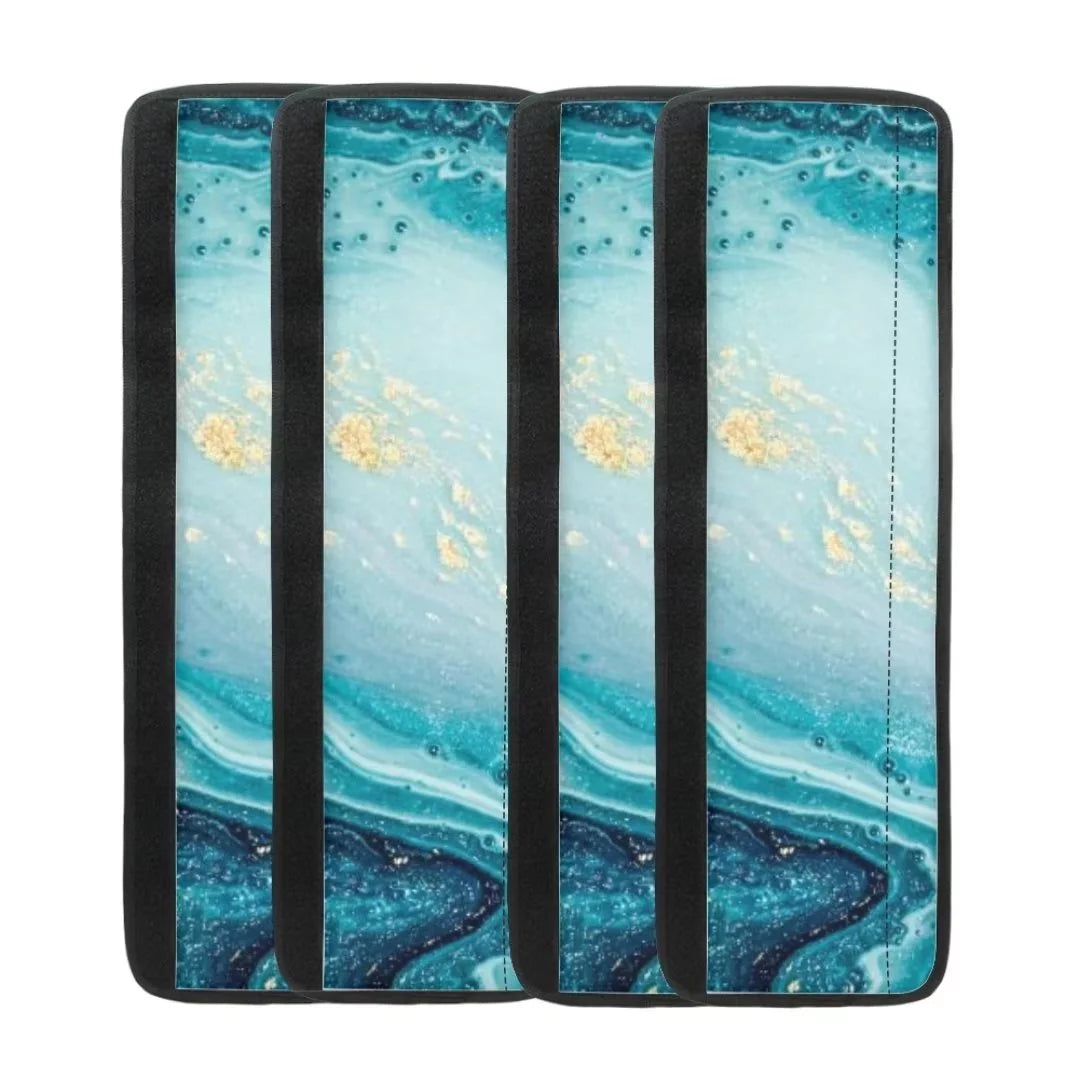 Blue Marble Stripe Refrigerator Door Handle Cover D655354
