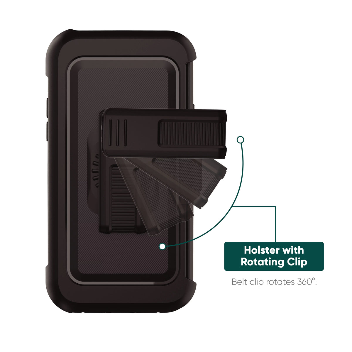 Rugged Phone Case with Holster for Samsung Galaxy S21 Ultra 5G - Black Y74689