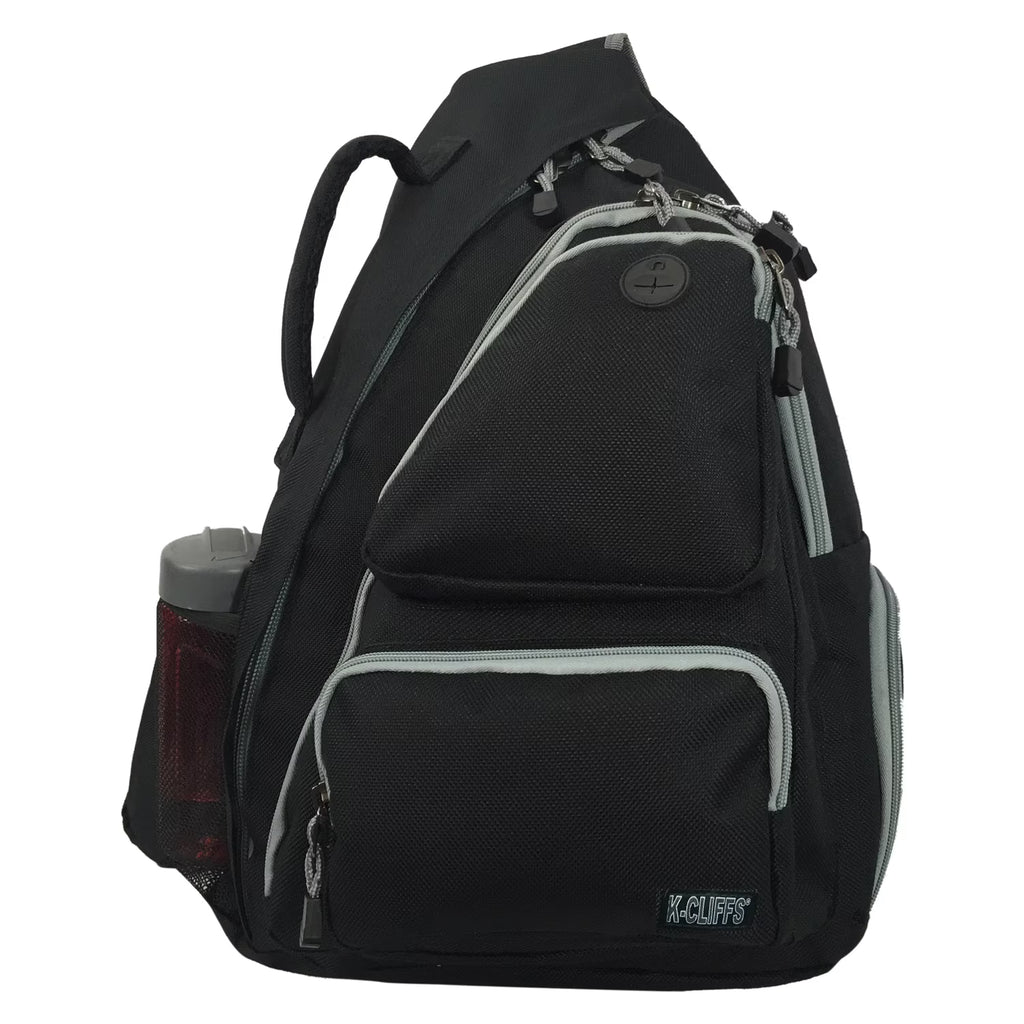 Black Polyester Sling Backpack W424