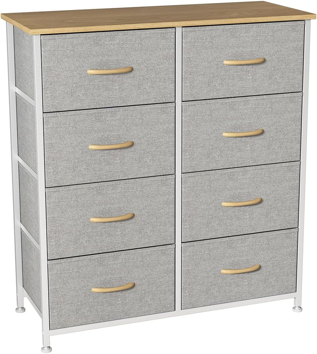 Charcoal Gray/Black 8 Drawer Fabric Dresser K57903