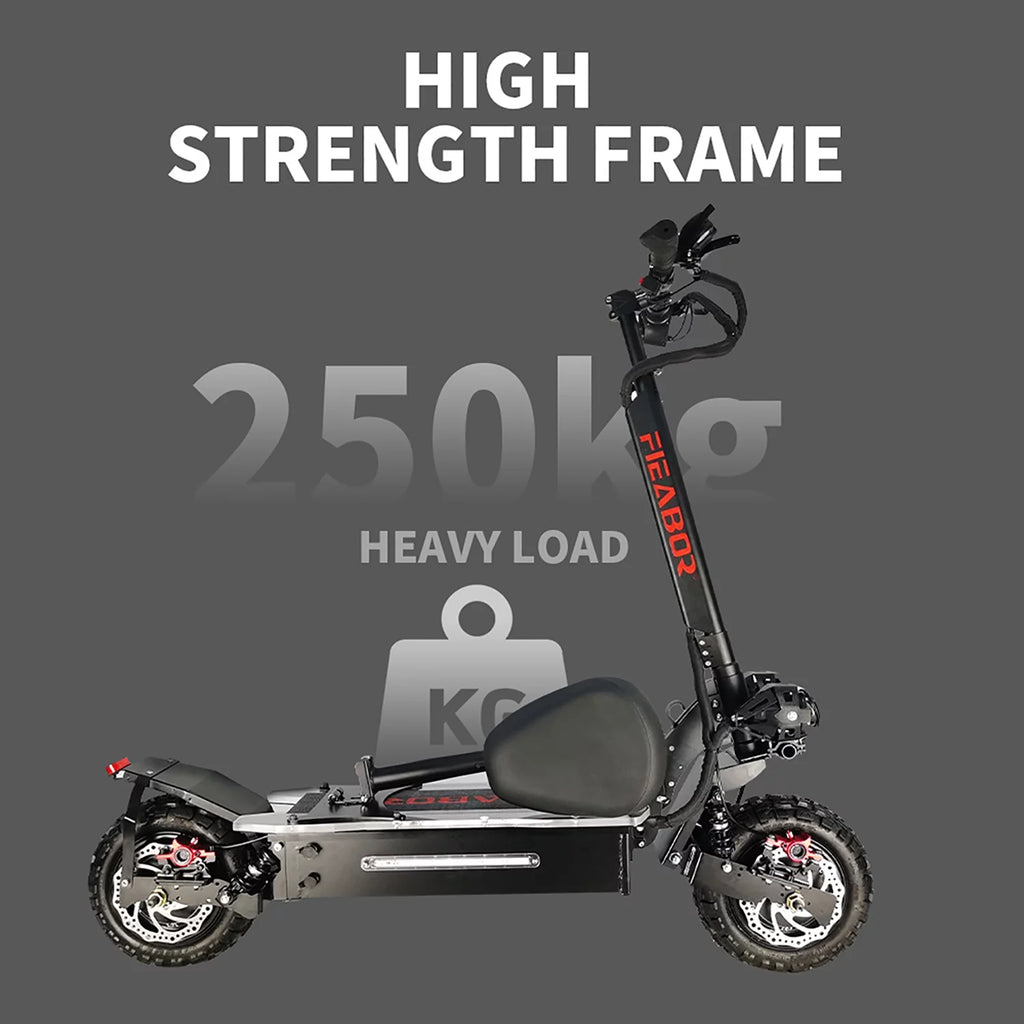 Electric Scooter with Seat, Dual Drive 5600W Motors, 60V/27AH Battery B131431