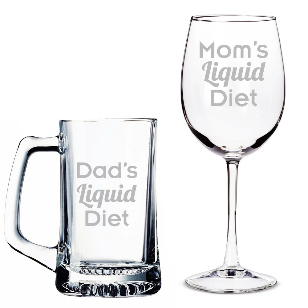 Beer Mug and Wine Glass Set J3069