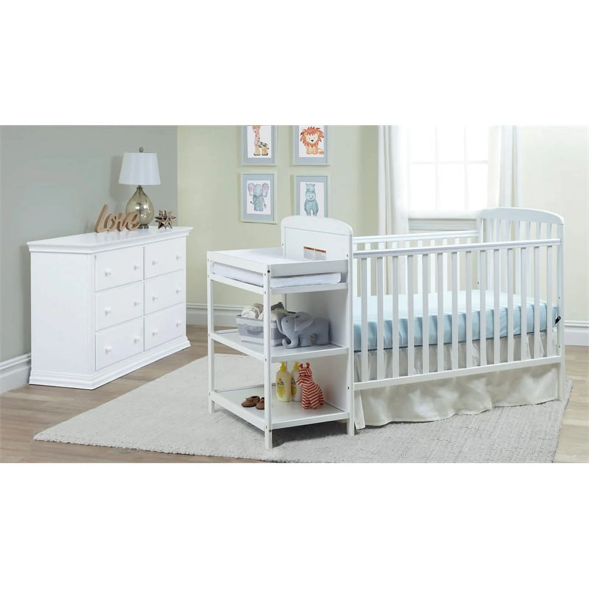 White Crib & Changer Combo K6530