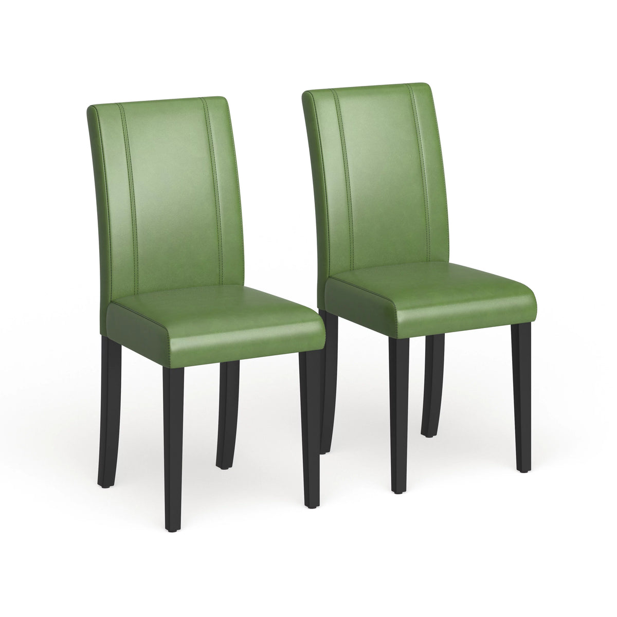 White Leatherette Parson Chairs Set of 2 N8271