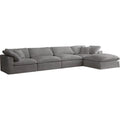 Gray Velvet Modular Sectional A74385