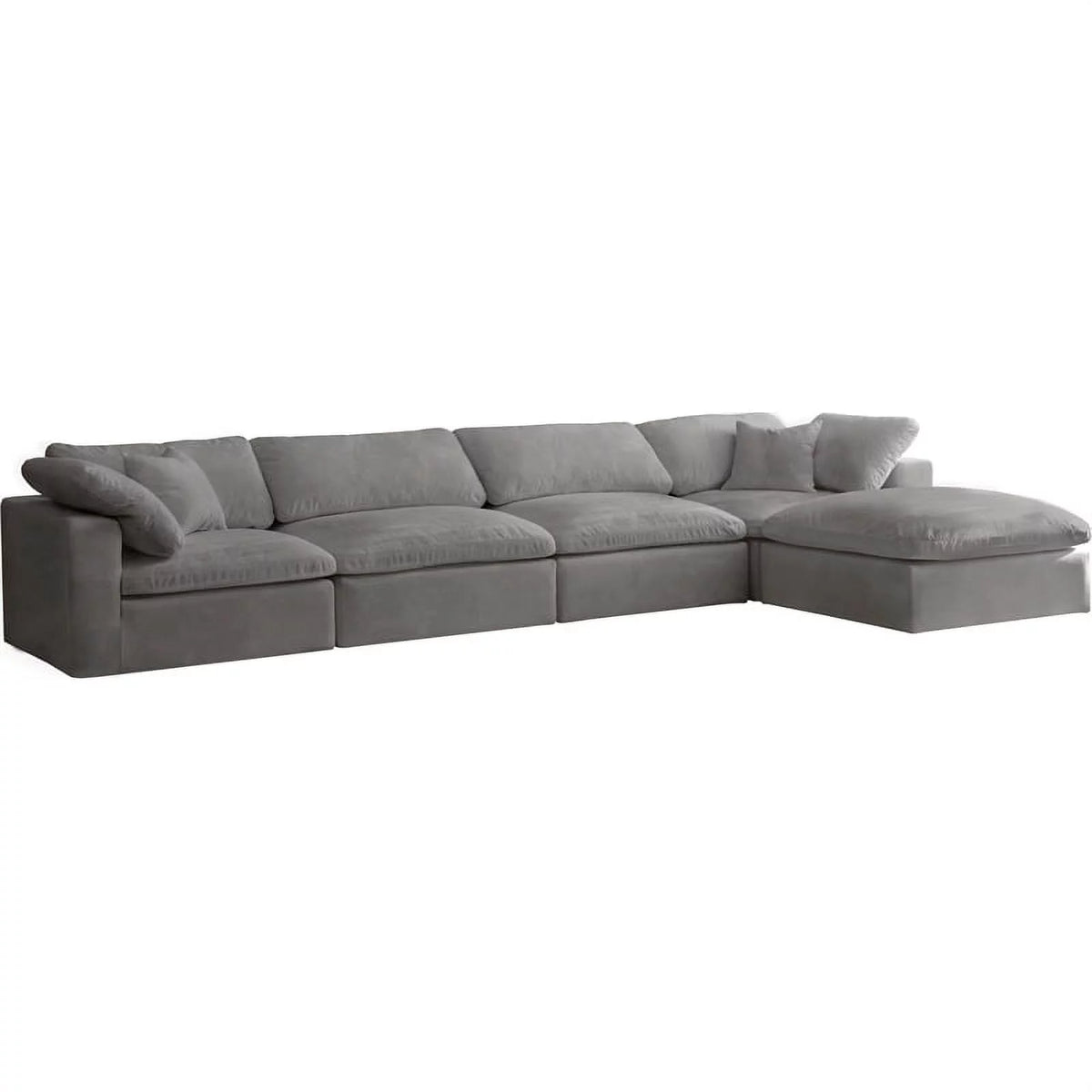 Gray Velvet Modular Sectional A74385