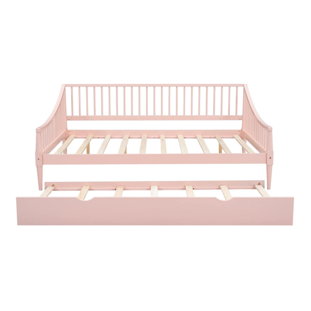 Pink Full Size Wood Daybed with Twin Trundle Z309