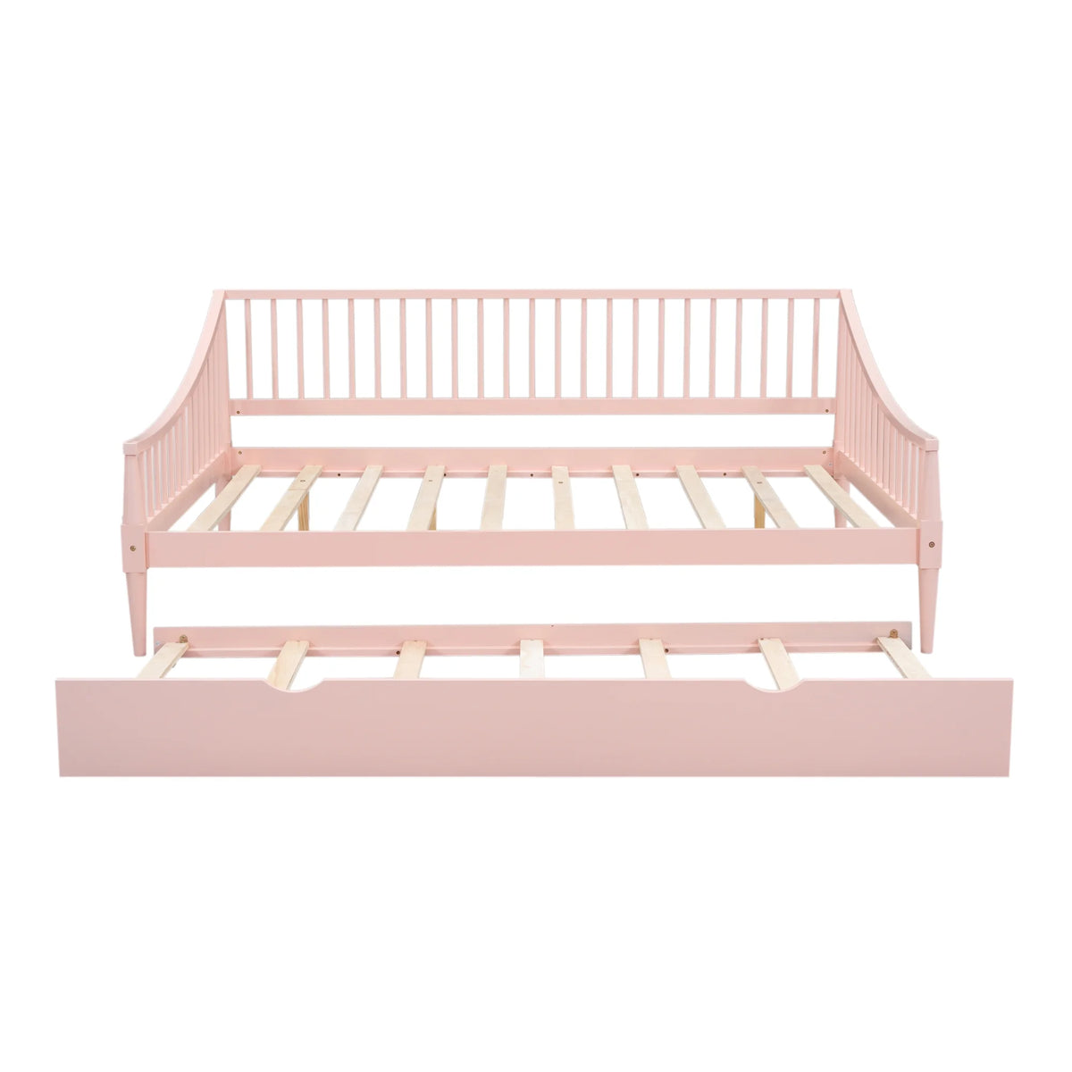 Pink Full Size Wood Daybed with Twin Trundle Z309