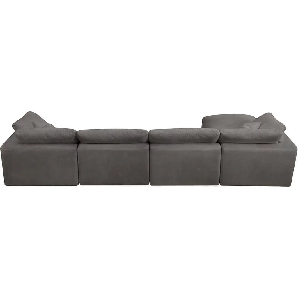 Gray Velvet Modular Sectional A74385